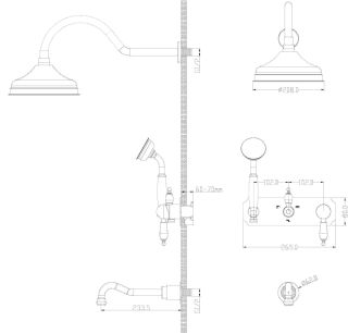 Душевой комплект Boheme Imperiale Ripresa золото 328